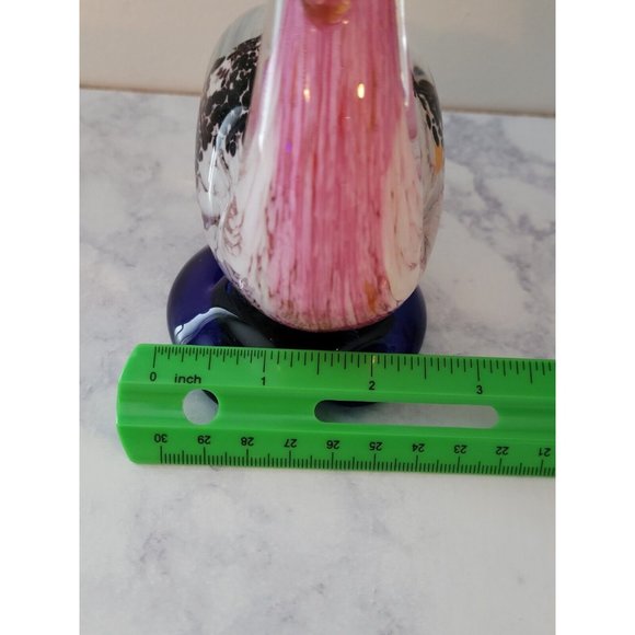 Italian Murano Style Blown Glass Pelican Paperweight With Fish In Bill - Picture 7 of 7